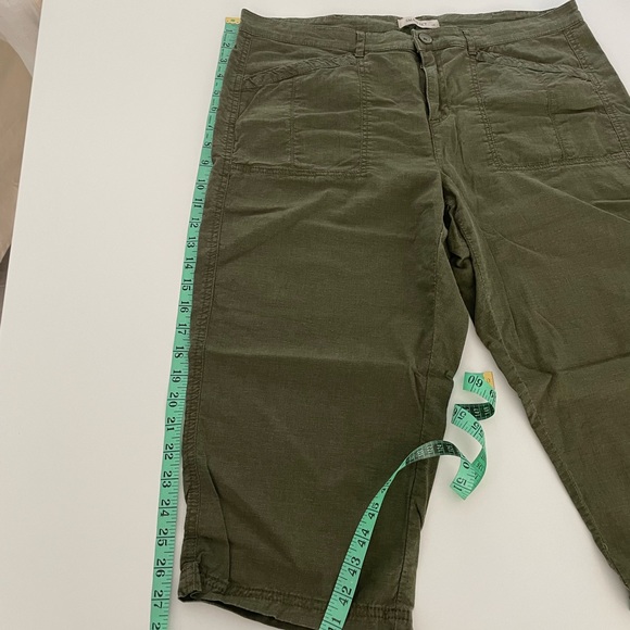 SMART SET Linen Blend Olive Green Capri Pants ~ Size 12 - Picture 10 of 16
